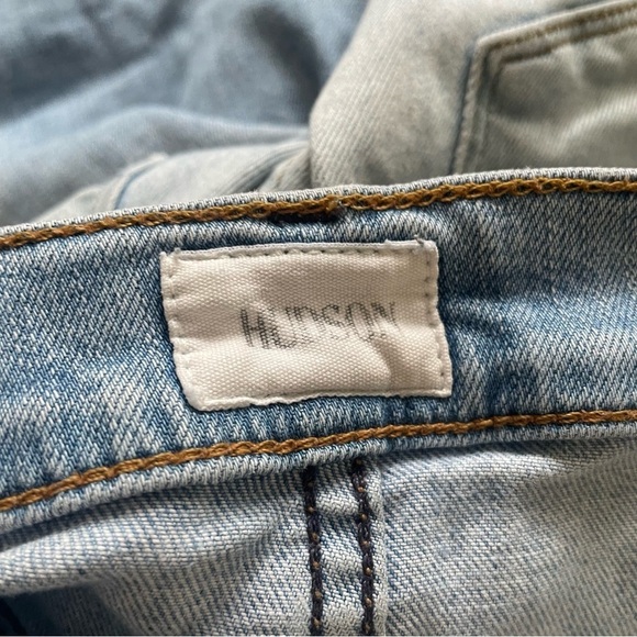 Hudson Jeans Hatchback Blue Distressed Nico Mid Rise Unfinished Raw Hem Ankle 27 - Picture 6 of 9